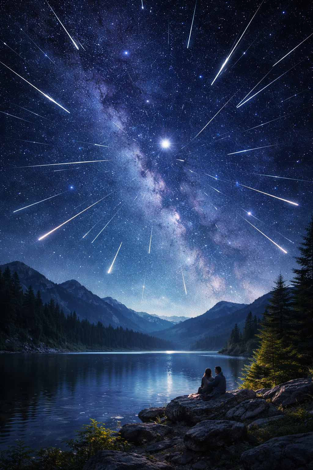 こと座流星群をイメージしたai生成画像