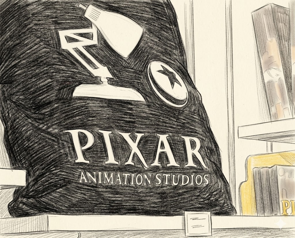 ピクサーの世界展の手描きイラスト画像