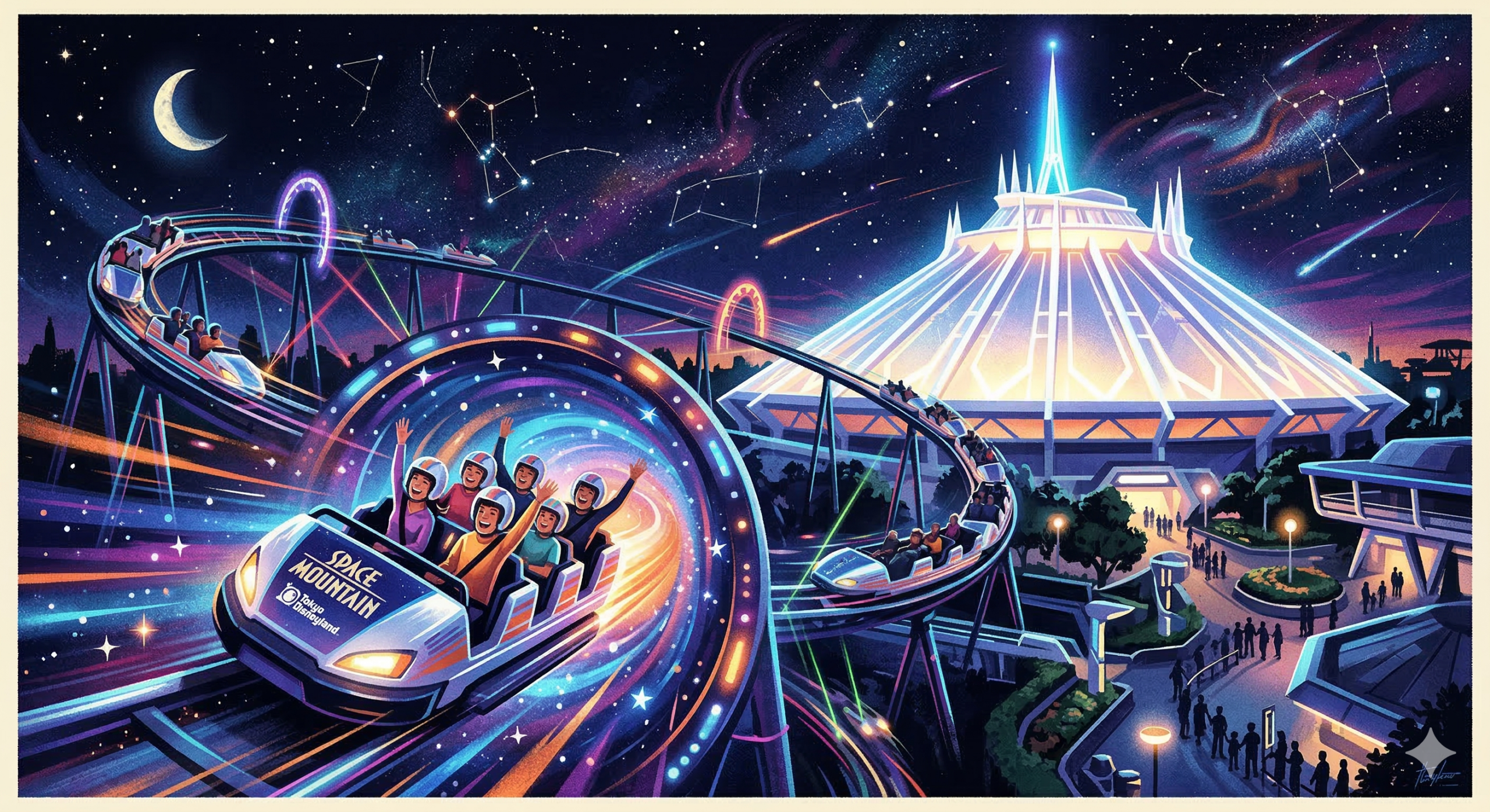 スペースマウンテンのai生成画像