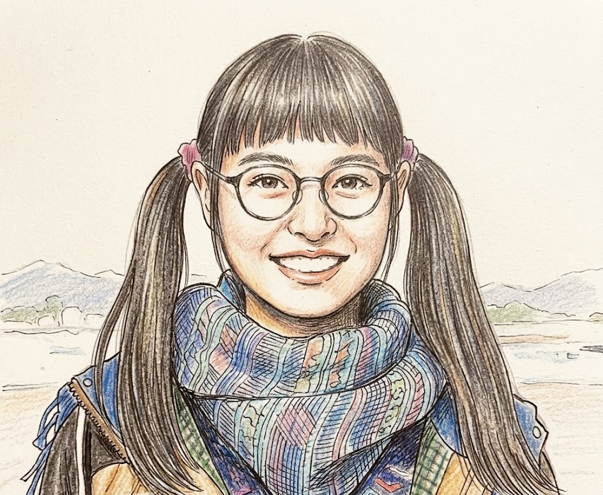 ゆるキャン出演時の田辺桃子さんのイメージイラスト